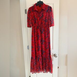 Halogen Red Floral Dress